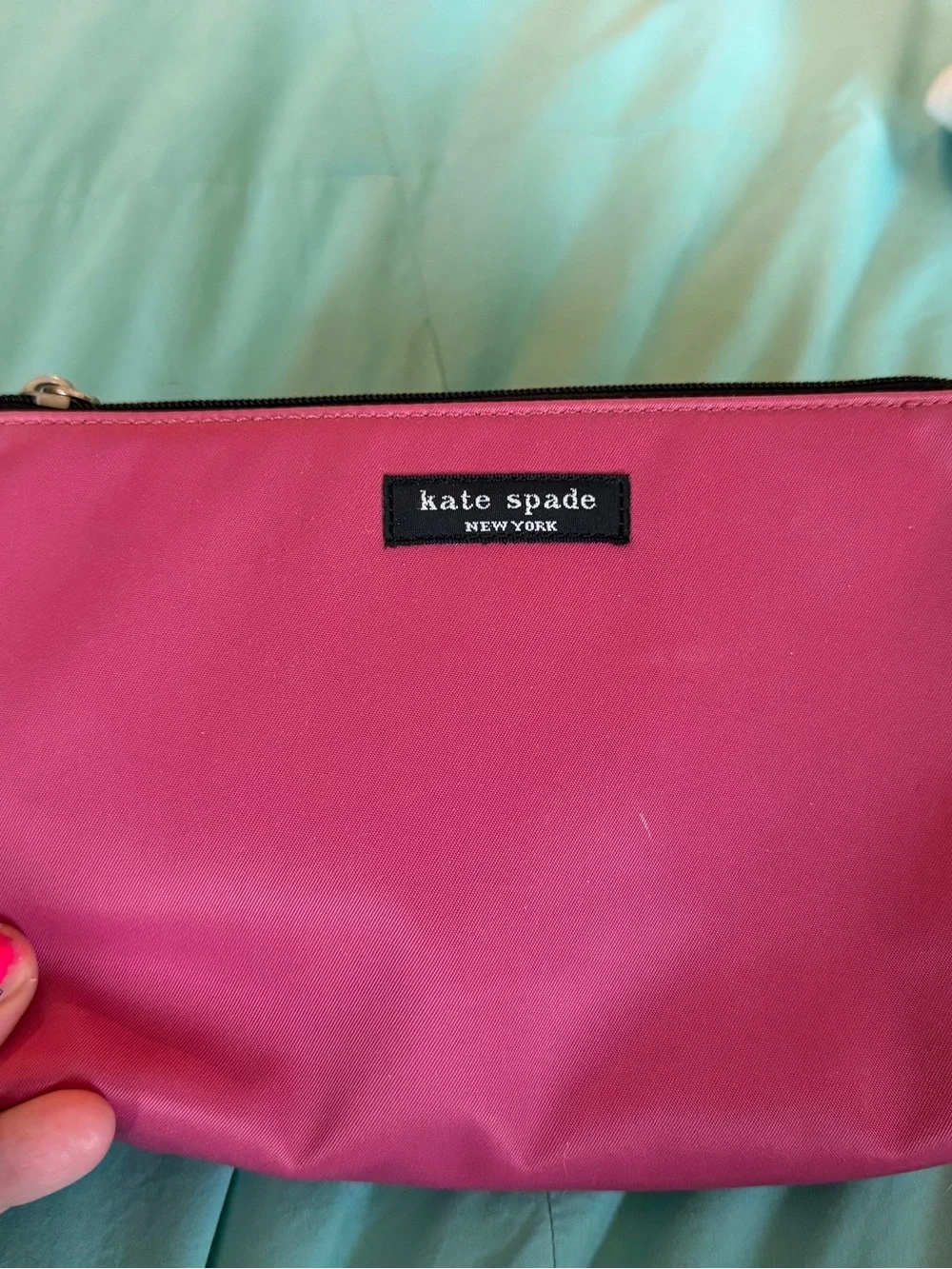 kate spade fuchsia zip cosmetic pouch